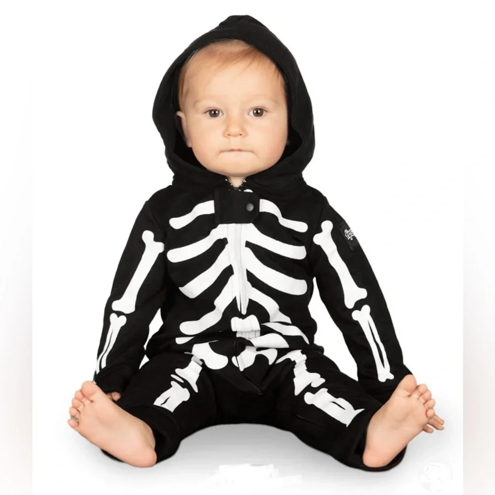 Tipsy Elves Baby Size 12 Months Black and White Skeleton Kids Halloween Costume